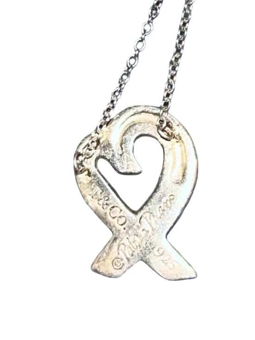 Tiffany & Co. Paloma Picasso Sterling Silver Loving Heart Pendant Necklace
